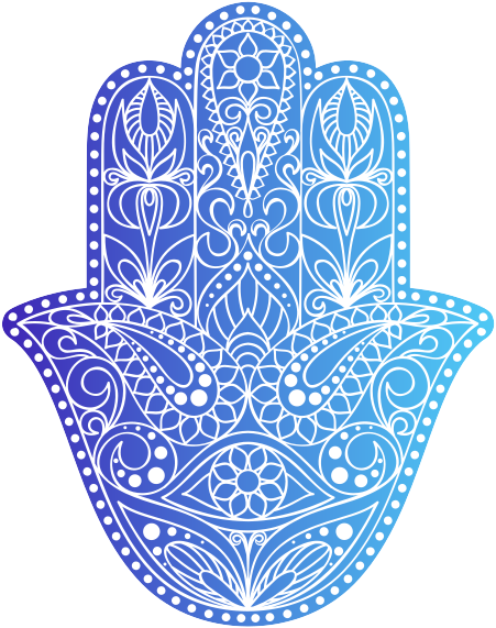 Blue hand of Fatima ethnic rug - TenStickers