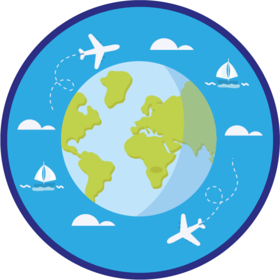 Round modern map world map rug - TenStickers