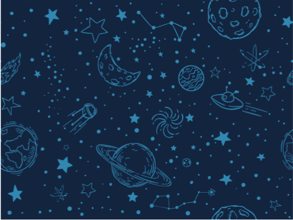 Blue planets kids vinyl rug - TenStickers