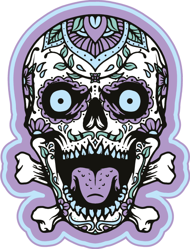 Sugar Skull Decor halloween vinyl rug - TenStickers