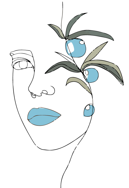 Floral Line Art flower vinyl rug - TenStickers