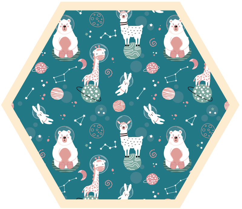 Whimsical Nursery Imagery vinyl rug - TenStickers