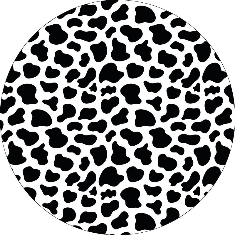 Black cow animal print vinyl rug - TenStickers