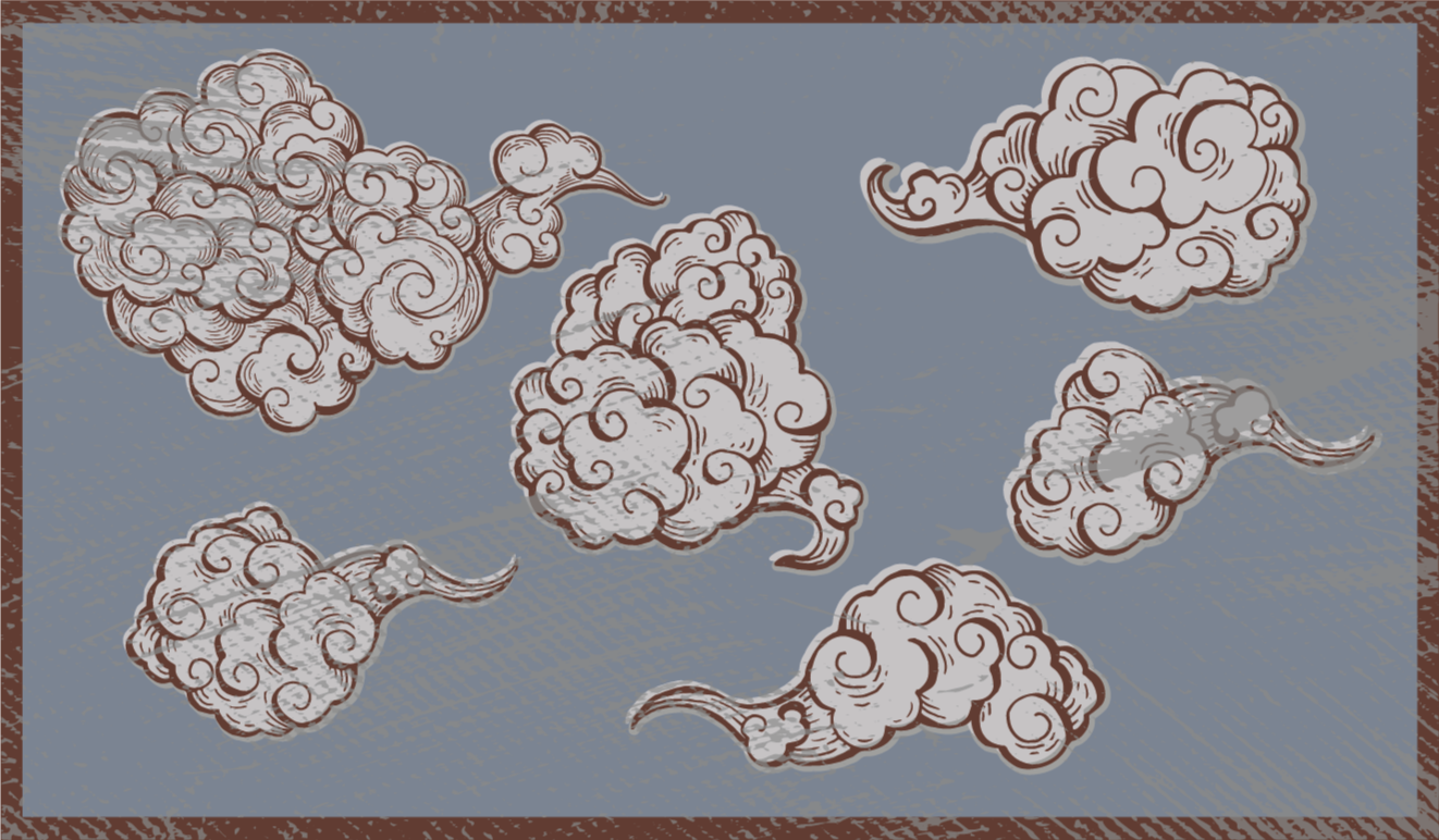 Clouds with swirls nature vinyl rug - TenStickers