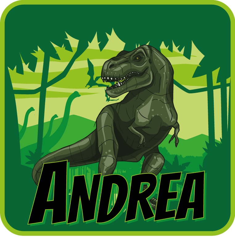 realistic dinosaur background personalised mat - TenStickers