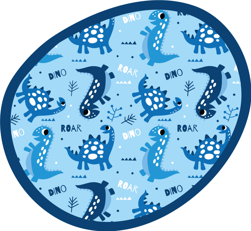 Dinosaur Playtime Circle vinyl rug - TenStickers