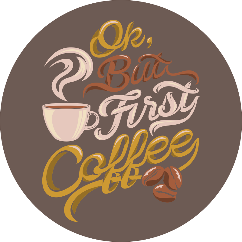 ok first coffee modern rug - TenStickers