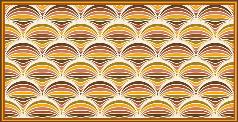 70s pattern vintage vinyl rug - TenStickers