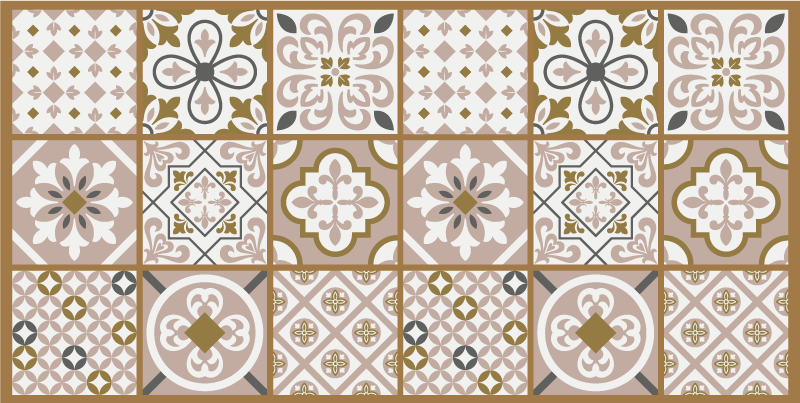 brown random tile tile carpet - TenStickers