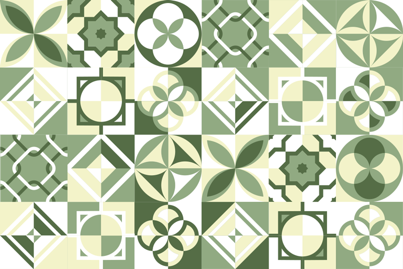 green square tile tile carpet - TenStickers