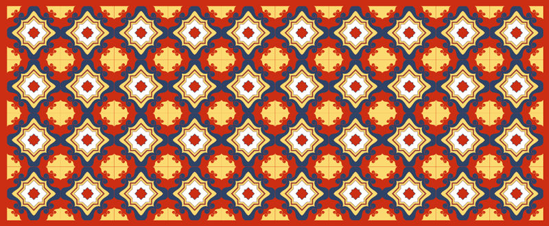 Bright Red tile vinyl rug - TenStickers