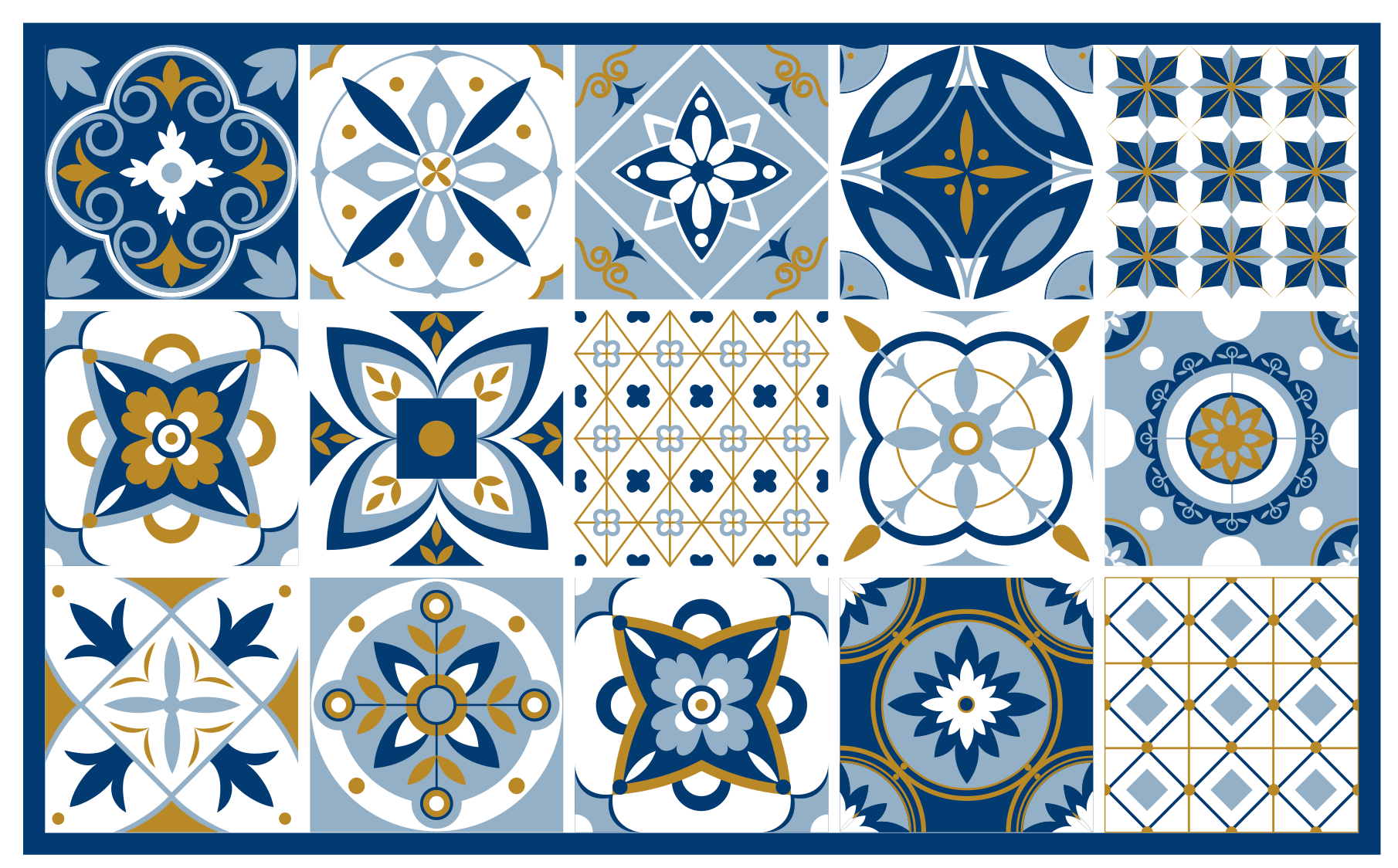 Ceramic Inspired tile vinyl rug - TenStickers
