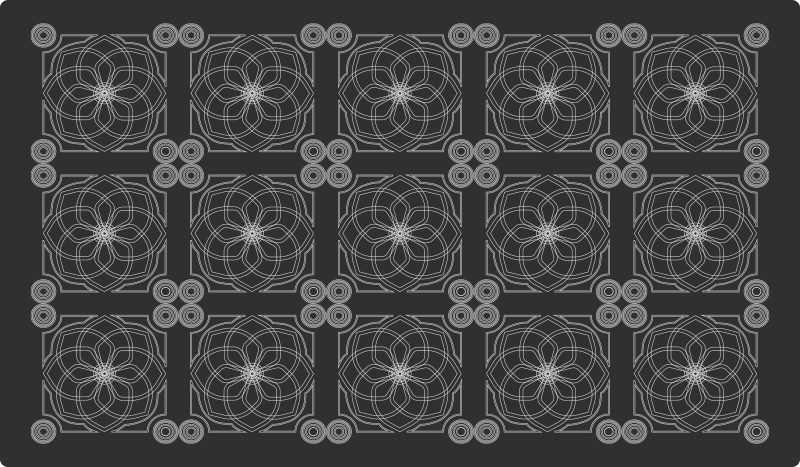 Geometric Floral Patterns black vinyl rug - TenStickers