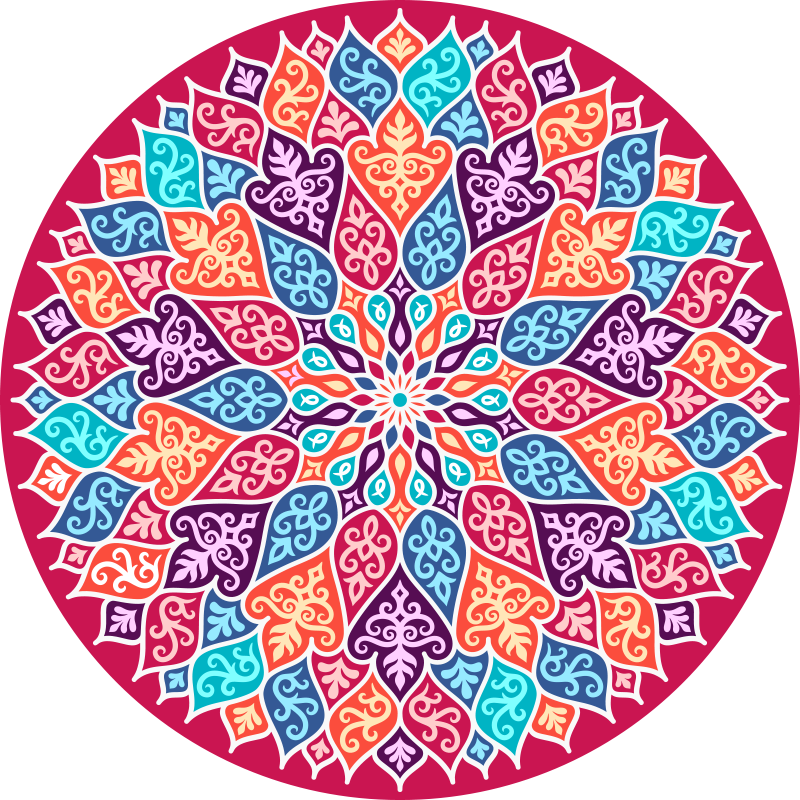 Multicolour mandala mandala vinyl rug - TenStickers