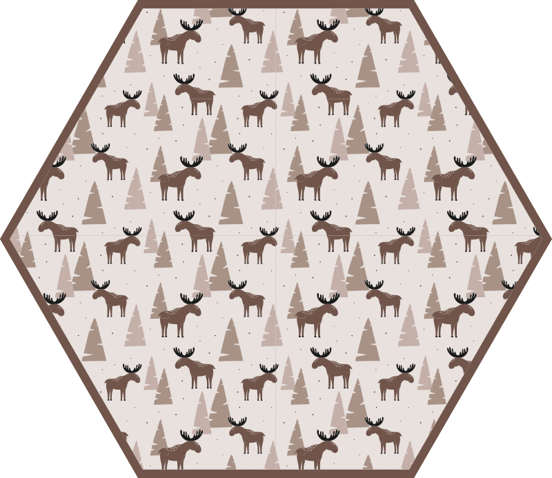 Moose Mountain Motif vinyl rug - TenStickers
