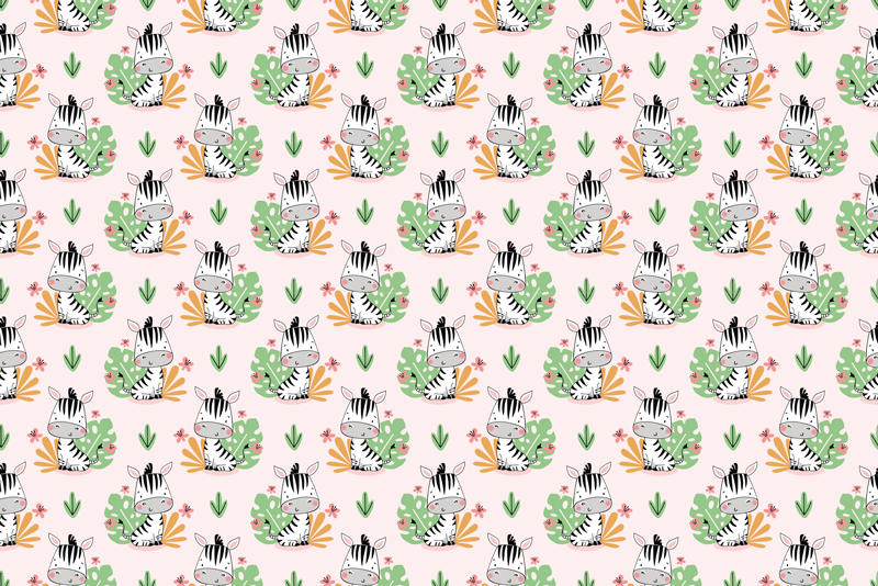 Zebra Jungle Pattern vinyl rug - TenStickers