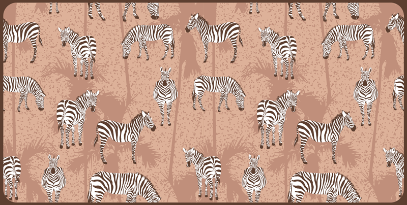 Zebra Herd Pattern animal print vinyl rug - TenStickers