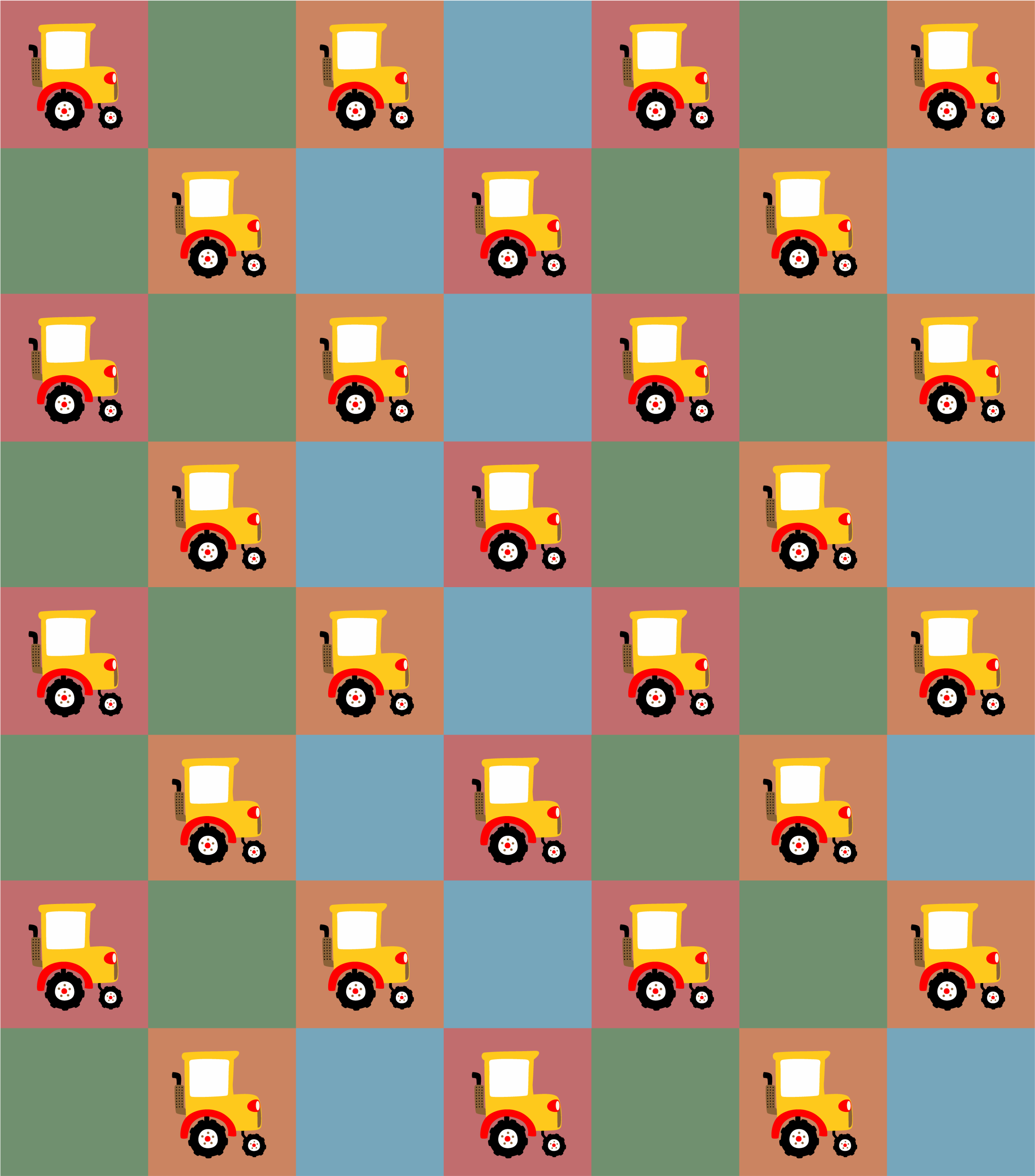 Tractor Pattern vinyl rug - TenStickers