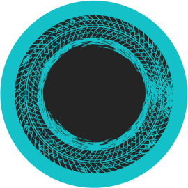 Circular Turquoise Swirl stripes vinyl rug - TenStickers