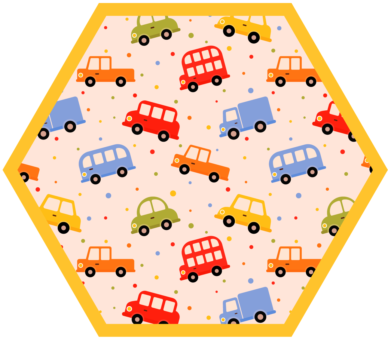 Playful Transportation vinyl rug - TenStickers