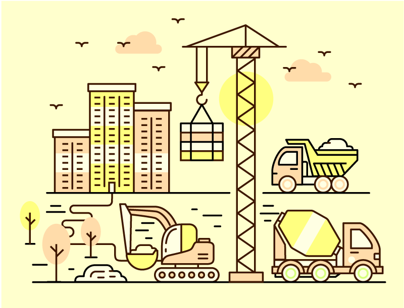 Urban Construction vinyl rug - TenStickers