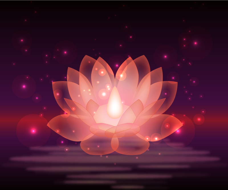 Lotus sparkle floral vinyl rug - TenStickers