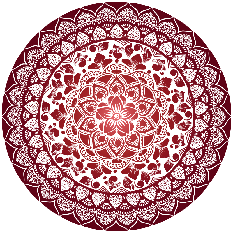 Intricate Mandala Emblem mandala vinyl rug - TenStickers