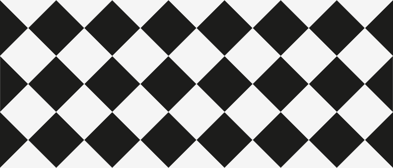 Black and white rhombuses tile carpet - TenStickers