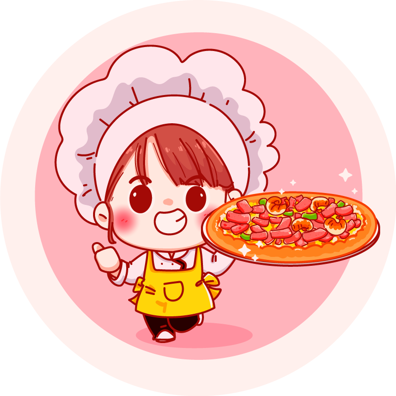 Cheerful Chef Illustration vinyl rug - TenStickers