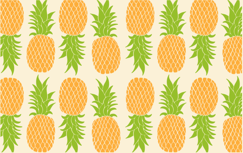 Pineapple Pattern flower vinyl rug - TenStickers