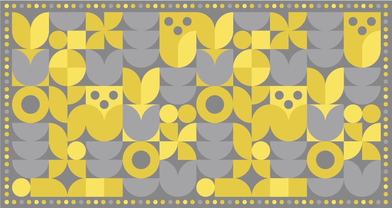 Yellow geometric pattern geometric vinyl rug - TenStickers