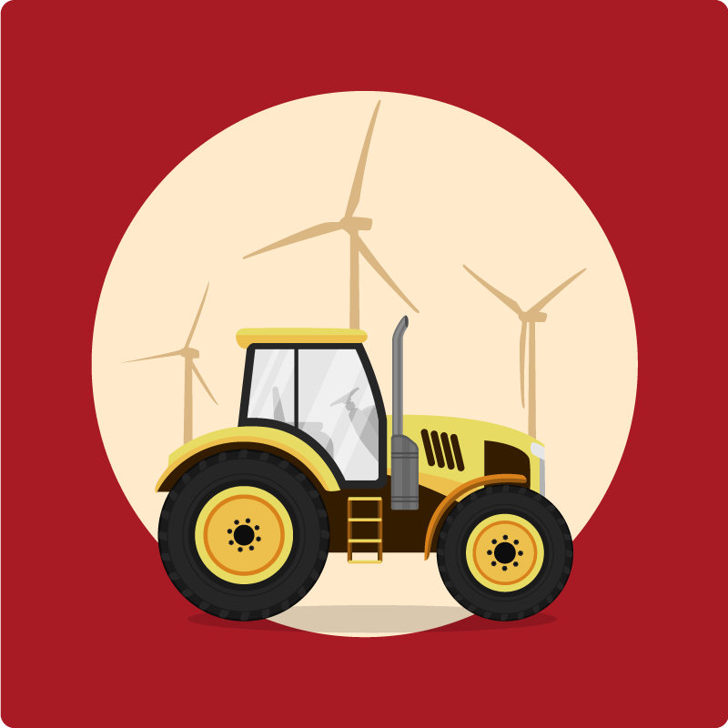 Tractor Play Circle kids vinyl rug - TenStickers