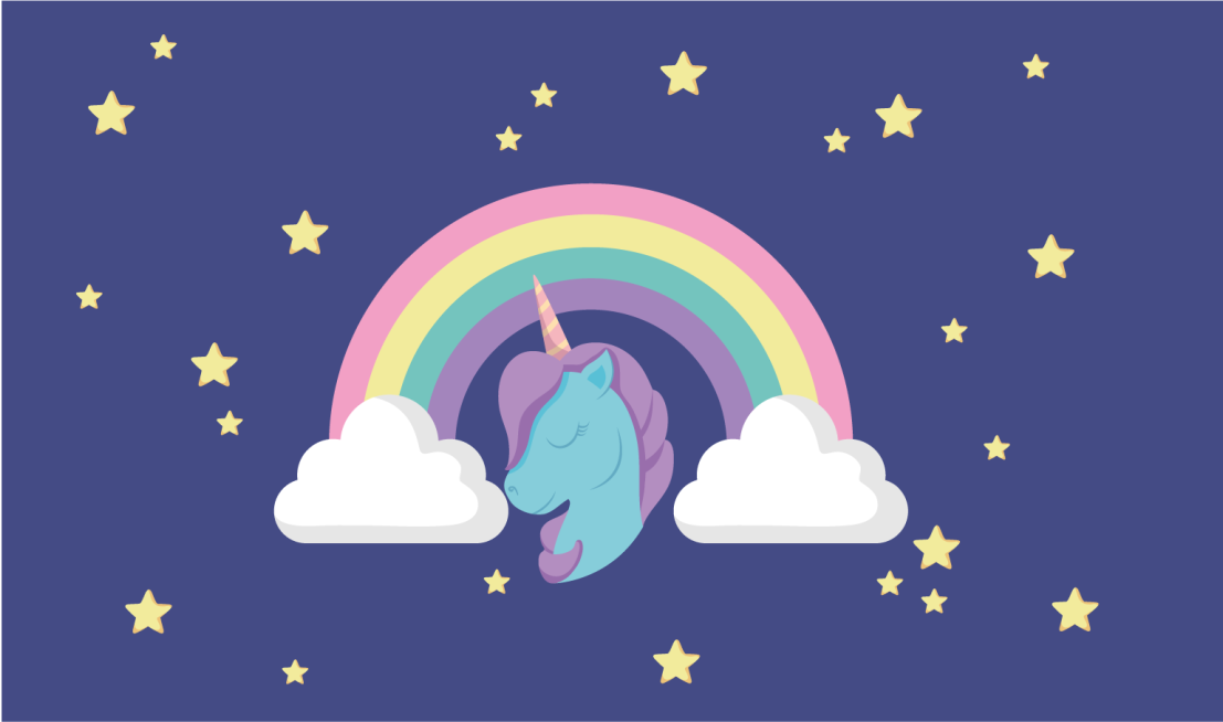 Unicorn Rainbow Graphic kids vinyl rug - TenStickers