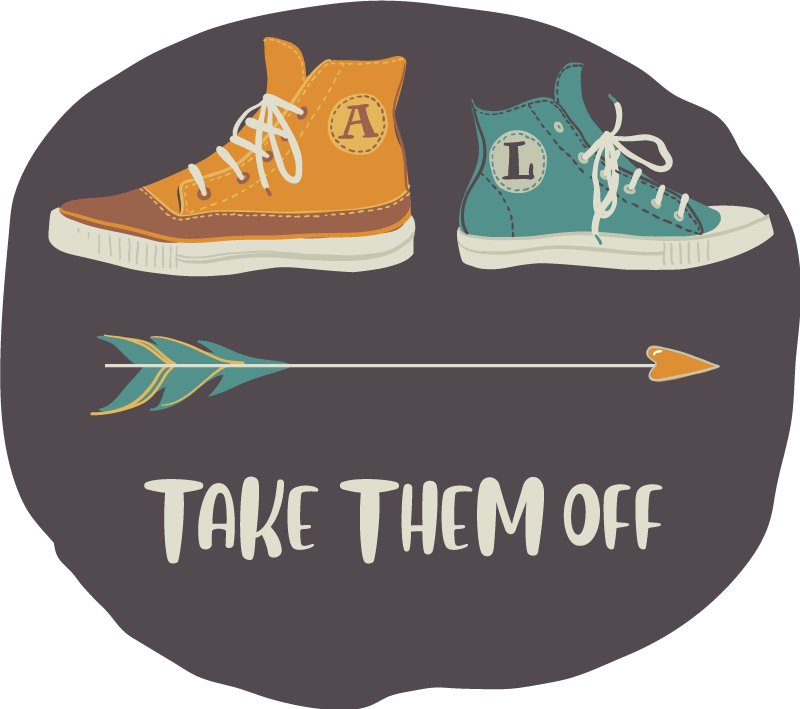 Cute shoes take them off custom rug - TenStickers