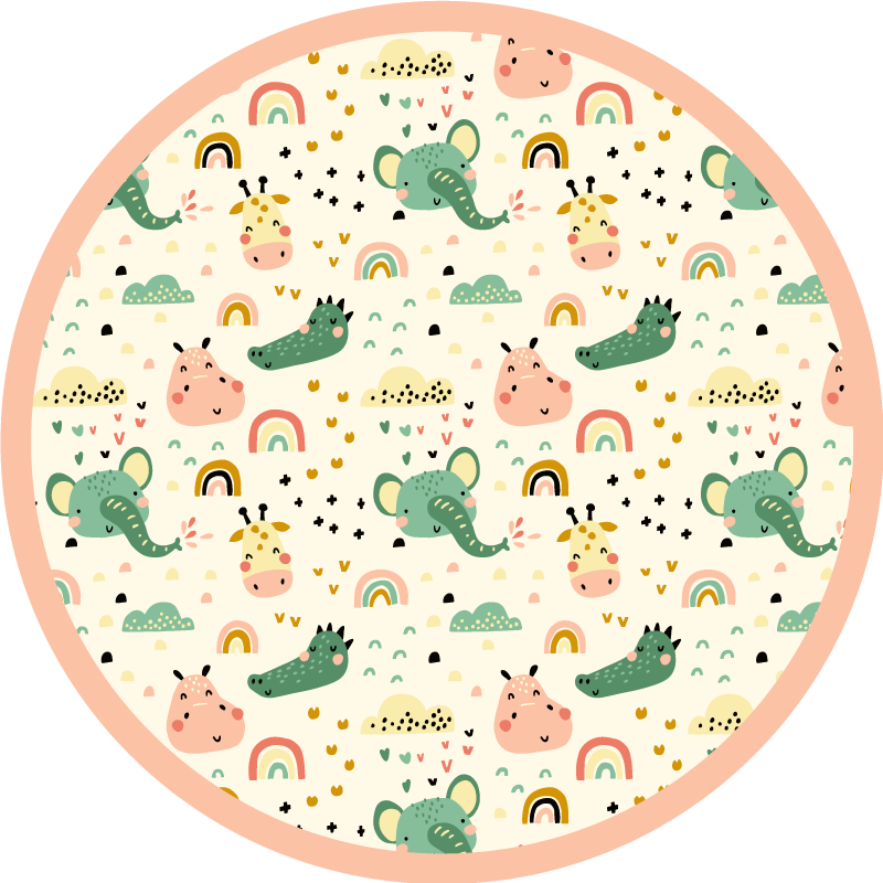 Nordic animal pattern vinyl rug - TenStickers