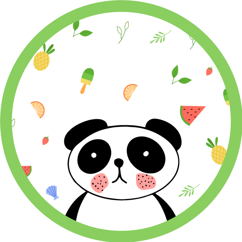 Cute Panda Circle kids vinyl rug - TenStickers