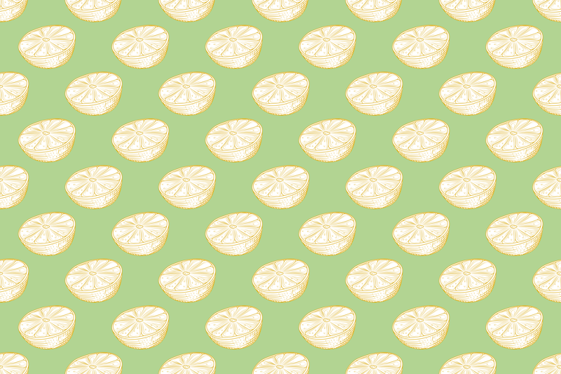 Citrus Slice Illustration kitchen vinyl rug - TenStickers