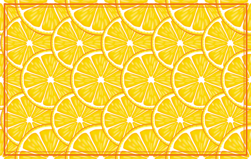 Yellow citrus slices kitchen vinyl rug - TenStickers