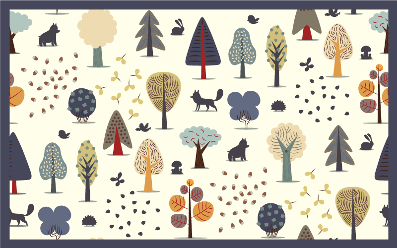 Elegant forest pattern nordic vinyl rug - TenStickers