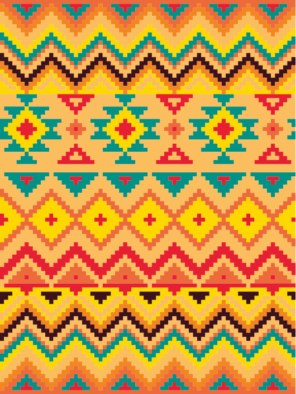 Tribal orange stripes carpet - TenStickers