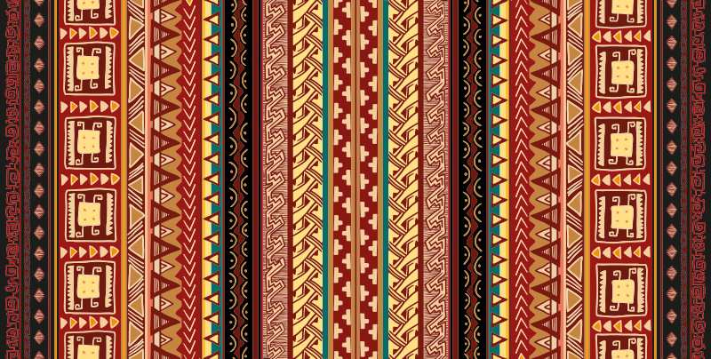 Bedroom vinyl rug with ethnic striped pattern - TenStickers