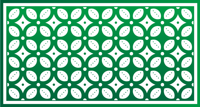 Geometric leaf motif kitchen vinyl rug - TenStickers