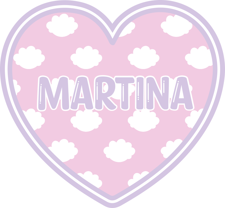 Heart shaped with clouds custom vinyl rug - TenStickers