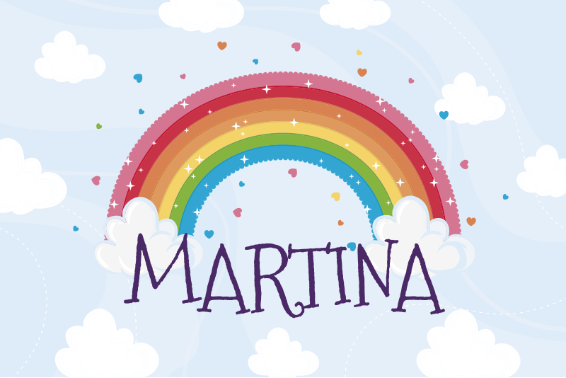 Rainbow custom name vinyl rug - TenStickers