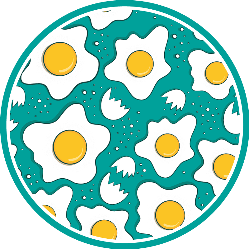 Fried eggs pattern kitchen vinyl rug - TenStickers