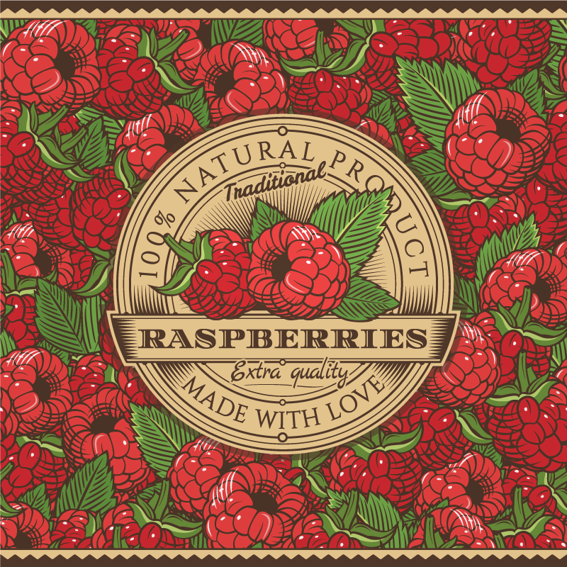 Raspberry floral pattern kitchen vinyl rug - TenStickers
