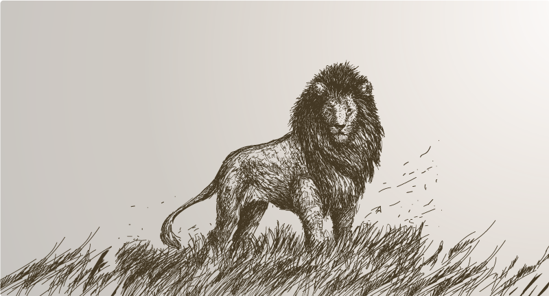 Majestic lion reflection animal vinyl rug - TenStickers