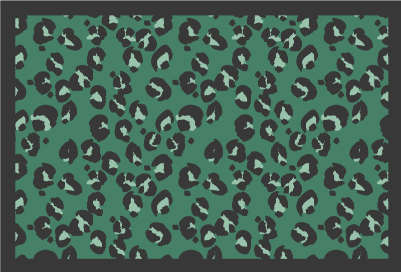 Sage Green Leopard print animal print vinyl rug - TenStickers
