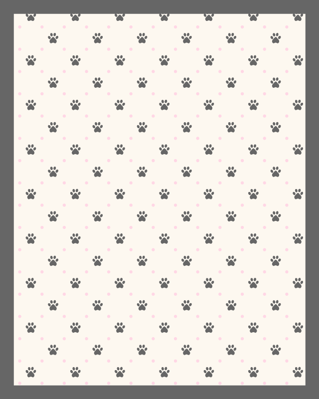 Black Paw Prints animal print vinyl rug - TenStickers