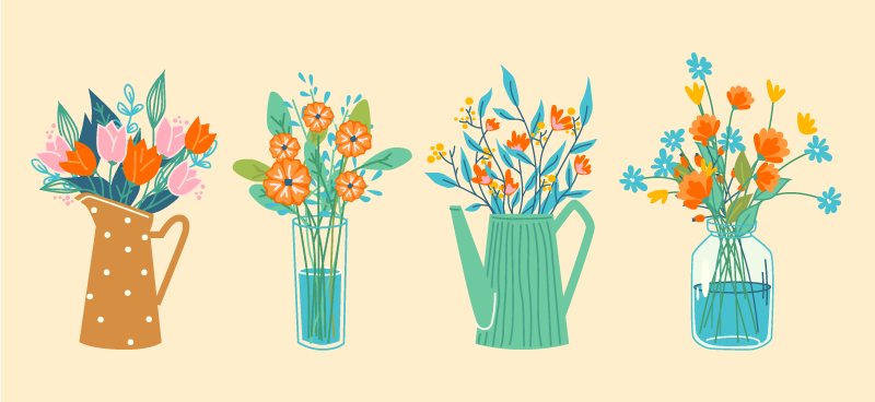 Floral Centerpiece Display flower vinyl rug - TenStickers